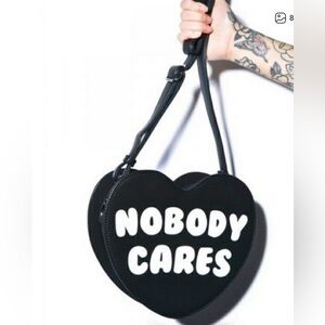 🦇 KILLSTAR - Nobody Cares Heart-Shaped Shoulder Bag 🦇